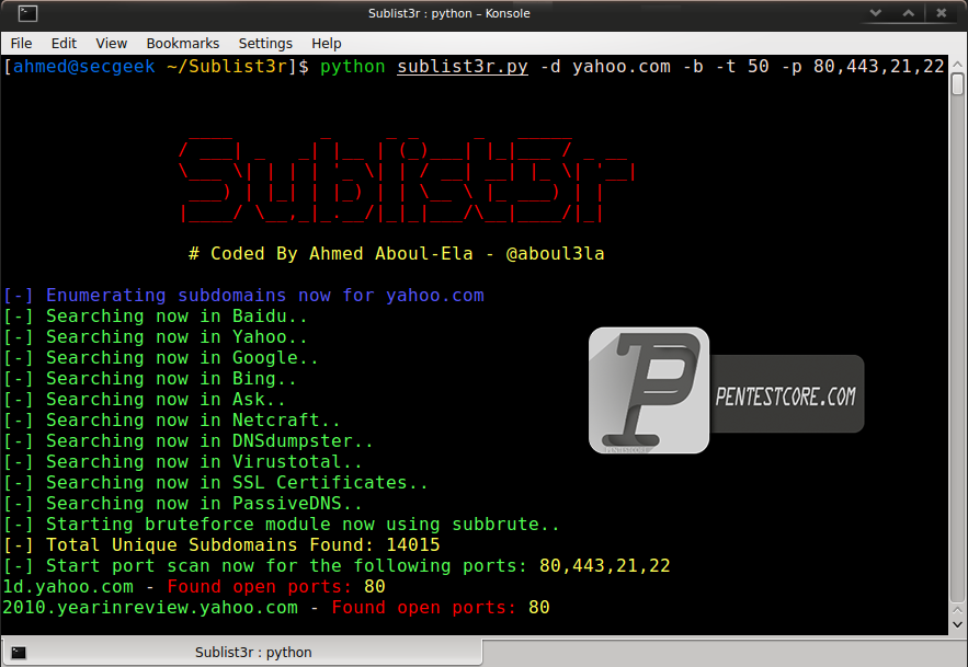 ابزار sublist3r جدید برای جمع اوری اطلاعات